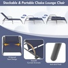 image:imageGiantex 2 Pack Patio Lounge Chair Outdoor Chaise Lounge with 5 Adjustable Backrest Sturdy Steel Frame Sunbathing Recliner Tanning Chair for Beach Outside Yard Balcony Pool Chairs 2TurquoiseNavy