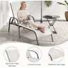 image:imageGiantex 2 Pack Patio Lounge Chair Outdoor Chaise Lounge with 5 Adjustable Backrest Sturdy Steel Frame Sunbathing Recliner Tanning Chair for Beach Outside Yard Balcony Pool Chairs 2TurquoiseGrey