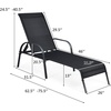 image:imageGiantex 2 Pack Patio Lounge Chair Outdoor Chaise Lounge with 5 Adjustable Backrest Sturdy Steel Frame Sunbathing Recliner Tanning Chair for Beach Outside Yard Balcony Pool Chairs 2TurquoiseBlack