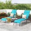 image:imageGiantex 2 Pack Patio Lounge Chair Outdoor Chaise Lounge with 5 Adjustable Backrest Sturdy Steel Frame Sunbathing Recliner Tanning Chair for Beach Outside Yard Balcony Pool Chairs 2TurquoiseTurquoise