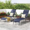 image:imageGiantex 2 Pack Patio Lounge Chair Outdoor Chaise Lounge with 5 Adjustable Backrest Sturdy Steel Frame Sunbathing Recliner Tanning Chair for Beach Outside Yard Balcony Pool Chairs 2TurquoiseNavy
