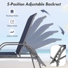 image:imageGiantex 2 Pack Patio Lounge Chair Outdoor Chaise Lounge with 5 Adjustable Backrest Sturdy Steel Frame Sunbathing Recliner Tanning Chair for Beach Outside Yard Balcony Pool Chairs 2TurquoiseNavy