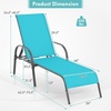 image:imageGiantex 2 Pack Patio Lounge Chair Outdoor Chaise Lounge with 5 Adjustable Backrest Sturdy Steel Frame Sunbathing Recliner Tanning Chair for Beach Outside Yard Balcony Pool Chairs 2TurquoiseTurquoise