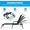 image:imageGiantex 2 Pcs Chaise Lounge Chair Adjustable Reclining Lounge Chairs Patio Furniture Backyard Lawn Sling Chaise wAdjustable Back Folding Recliners for Outdoor Beach Yard Pool BlackBlack