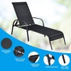 image:imageGiantex 2 Pcs Chaise Lounge Chair Adjustable Reclining Lounge Chairs Patio Furniture Backyard Lawn Sling Chaise wAdjustable Back Folding Recliners for Outdoor Beach Yard Pool BlackBlack