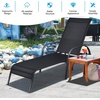 image:imageGiantex 2 Pcs Chaise Lounge Chair Adjustable Reclining Lounge Chairs Patio Furniture Backyard Lawn Sling Chaise wAdjustable Back Folding Recliners for Outdoor Beach Yard Pool BlackBlack