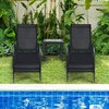 image:imageGiantex 2 Pcs Chaise Lounge Chair Adjustable Reclining Lounge Chairs Patio Furniture Backyard Lawn Sling Chaise wAdjustable Back Folding Recliners for Outdoor Beach Yard Pool BlackBlack