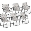 image:imageGiantex 2Pack Beach Chairs for Adults Camping Chair with Steel Frame Webbing Design Lightweight Folding Directors Chair for Outdoor Patio Fishing Yard Poolside Lawn RedKhaki