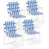 image:imageGiantex 2Pack Beach Chairs for Adults Camping Chair with Steel Frame Webbing Design Lightweight Folding Directors Chair for Outdoor Patio Fishing Yard Poolside Lawn RedBlue