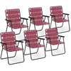 image:imageGiantex 2Pack Beach Chairs for Adults Camping Chair with Steel Frame Webbing Design Lightweight Folding Directors Chair for Outdoor Patio Fishing Yard Poolside Lawn RedRed