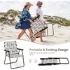 image:imageGiantex 2Pack Beach Chairs for Adults Camping Chair with Steel Frame Webbing Design Lightweight Folding Directors Chair for Outdoor Patio Fishing Yard Poolside Lawn RedKhaki
