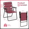 image:imageGiantex 2Pack Beach Chairs for Adults Camping Chair with Steel Frame Webbing Design Lightweight Folding Directors Chair for Outdoor Patio Fishing Yard Poolside Lawn RedRed