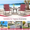 image:imageGiantex 2Pack Beach Chairs for Adults Camping Chair with Steel Frame Webbing Design Lightweight Folding Directors Chair for Outdoor Patio Fishing Yard Poolside Lawn RedRed