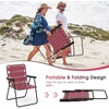 image:imageGiantex 2Pack Beach Chairs for Adults Camping Chair with Steel Frame Webbing Design Lightweight Folding Directors Chair for Outdoor Patio Fishing Yard Poolside Lawn RedRed
