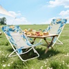 image:imageGiantex 2Pack Folding Beach Chair Low Lawn Chairs with Padded Head Pillow Mesh Back Cup Holder and Armrests Portable Outdoor Lounge Chair for Camping Sunbathing Picnic FishingBlue