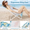 image:imageGiantex 2Pack Folding Beach Chair Low Lawn Chairs with Padded Head Pillow Mesh Back Cup Holder and Armrests Portable Outdoor Lounge Chair for Camping Sunbathing Picnic FishingBlue