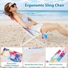 image:imageGiantex 2Pack Folding Beach Chair Low Lawn Chairs with Padded Head Pillow Mesh Back Cup Holder and Armrests Portable Outdoor Lounge Chair for Camping Sunbathing Picnic FishingPink