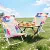 image:imageGiantex 2Pack Folding Beach Chair Low Lawn Chairs with Padded Head Pillow Mesh Back Cup Holder and Armrests Portable Outdoor Lounge Chair for Camping Sunbathing Picnic FishingPink
