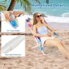 image:imageGiantex 2Pack Folding Beach Chair Low Lawn Chairs with Padded Head Pillow Mesh Back Cup Holder and Armrests Portable Outdoor Lounge Chair for Camping Sunbathing Picnic FishingPink
