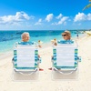 image:imageGiantex 2Pack Folding Camping Chair with 5 Adjustable Positions Head Pillow Towel Bar Armrests amp Cup Holder Portable Outdoor Backpack Chair for Lay Flat Sunbathing Picnic Beach Green