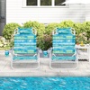 image:imageGiantex 2Pack Folding Camping Chair with 5 Adjustable Positions Head Pillow Towel Bar Armrests amp Cup Holder Portable Outdoor Backpack Chair for Lay Flat Sunbathing Picnic Beach Green