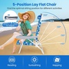 image:imageGiantex 2Pack Folding Camping Chair with 5 Adjustable Positions Head Pillow Towel Bar Armrests amp Cup Holder Portable Outdoor Backpack Chair for Lay Flat Sunbathing Picnic Beach Blue