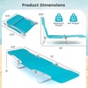 image:imageGiantex 2Pack Patio Lounge Chair with 5Position Carry Strap Metal Frame 330Lbs Portable Chaise Lounge Folding Camping Cot for Lay Flat Outdoor Poolside Backyard Beach Tanning 1 BlueBlue
