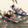 image:imageGiantex 2Pack Patio Lounge Chair with 5Position Carry Strap Metal Frame 330Lbs Portable Chaise Lounge Folding Camping Cot for Lay Flat Outdoor Poolside Backyard Beach Tanning 1 BlueColorful
