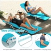 image:imageGiantex 2Pack Patio Lounge Chair with 5Position Carry Strap Metal Frame 330Lbs Portable Chaise Lounge Folding Camping Cot for Lay Flat Outdoor Poolside Backyard Beach Tanning 1 BlueBlue