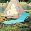 image:imageGiantex 2Pack Patio Lounge Chair with 5Position Carry Strap Metal Frame 330Lbs Portable Chaise Lounge Folding Camping Cot for Lay Flat Outdoor Poolside Backyard Beach Tanning 1 BlueBlue