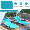 image:imageGiantex 2Pack Patio Lounge Chair with 5Position Carry Strap Metal Frame 330Lbs Portable Chaise Lounge Folding Camping Cot for Lay Flat Outdoor Poolside Backyard Beach Tanning 1 BlueBlue