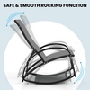 image:imageGiantex 2in1 Outdoor Rocking Chair Convertible Lounge Chair with 4Position Adjustable Backrest Curved Armrests Lightweight Aluminum Frame Patio Lounger Rocker for Porch Poolside GreyGrey
