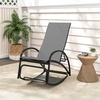 image:imageGiantex 2in1 Outdoor Rocking Chair Convertible Lounge Chair with 4Position Adjustable Backrest Curved Armrests Lightweight Aluminum Frame Patio Lounger Rocker for Porch Poolside GreyGrey