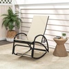 image:imageGiantex 2in1 Outdoor Rocking Chair Convertible Lounge Chair with 4Position Adjustable Backrest Curved Armrests Lightweight Aluminum Frame Patio Lounger Rocker for Porch Poolside GreyBeige