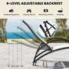 image:imageGiantex 2in1 Outdoor Rocking Chair Convertible Lounge Chair with 4Position Adjustable Backrest Curved Armrests Lightweight Aluminum Frame Patio Lounger Rocker for Porch Poolside GreyBeige