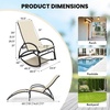 image:imageGiantex 2in1 Outdoor Rocking Chair Convertible Lounge Chair with 4Position Adjustable Backrest Curved Armrests Lightweight Aluminum Frame Patio Lounger Rocker for Porch Poolside GreyBeige