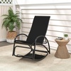 image:imageGiantex 2in1 Outdoor Rocking Chair Convertible Lounge Chair with 4Position Adjustable Backrest Curved Armrests Lightweight Aluminum Frame Patio Lounger Rocker for Porch Poolside GreyBlack