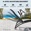 image:imageGiantex 2in1 Outdoor Rocking Chair Convertible Lounge Chair with 4Position Adjustable Backrest Curved Armrests Lightweight Aluminum Frame Patio Lounger Rocker for Porch Poolside GreyBlack