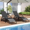 image:imageGiantex 2in1 Outdoor Rocking Chair Convertible Lounge Chair with 4Position Adjustable Backrest Curved Armrests Lightweight Aluminum Frame Patio Lounger Rocker for Porch Poolside GreyGrey