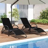 image:imageGiantex 2in1 Outdoor Rocking Chair Convertible Lounge Chair with 4Position Adjustable Backrest Curved Armrests Lightweight Aluminum Frame Patio Lounger Rocker for Porch Poolside GreyBlack