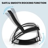 image:imageGiantex 2in1 Outdoor Rocking Chair Convertible Lounge Chair with 4Position Adjustable Backrest Curved Armrests Lightweight Aluminum Frame Patio Lounger Rocker for Porch Poolside GreyBlack