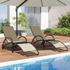 image:imageGiantex 2in1 Outdoor Rocking Chair Convertible Lounge Chair with 4Position Adjustable Backrest Curved Armrests Lightweight Aluminum Frame Patio Lounger Rocker for Porch Poolside GreyBeige