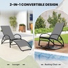 image:imageGiantex 2in1 Outdoor Rocking Chair Convertible Lounge Chair with 4Position Adjustable Backrest Curved Armrests Lightweight Aluminum Frame Patio Lounger Rocker for Porch Poolside GreyGrey