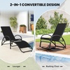 image:imageGiantex 2in1 Outdoor Rocking Chair Convertible Lounge Chair with 4Position Adjustable Backrest Curved Armrests Lightweight Aluminum Frame Patio Lounger Rocker for Porch Poolside GreyBlack