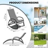image:imageGiantex 2in1 Outdoor Rocking Chair Convertible Lounge Chair with 4Position Adjustable Backrest Curved Armrests Lightweight Aluminum Frame Patio Lounger Rocker for Porch Poolside GreyGrey