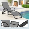 image:imageGiantex 2in1 Outdoor Rocking Chair Convertible Lounge Chair with 4Position Adjustable Backrest Curved Armrests Lightweight Aluminum Frame Patio Lounger Rocker for Porch Poolside GreyGrey