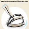 image:imageGiantex 2in1 Outdoor Rocking Chair Convertible Lounge Chair with 4Position Adjustable Backrest Curved Armrests Lightweight Aluminum Frame Patio Lounger Rocker for Porch Poolside GreyBeige