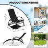 image:imageGiantex 2in1 Outdoor Rocking Chair Convertible Lounge Chair with 4Position Adjustable Backrest Curved Armrests Lightweight Aluminum Frame Patio Lounger Rocker for Porch Poolside GreyBlack