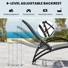 image:imageGiantex 2in1 Outdoor Rocking Chair Convertible Lounge Chair with 4Position Adjustable Backrest Curved Armrests Lightweight Aluminum Frame Patio Lounger Rocker for Porch Poolside GreyGrey