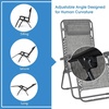 image:imageGiantex 3 PCS Zero Gravity Chair Patio Chaise Lounge Chairs Outdoor Yard Pool Recliner Folding Lounge Table Chair Set Backyard Lounge Chairs BeigeGrey